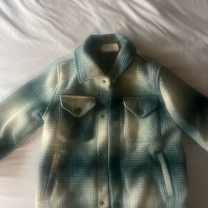 Kith Kids Green and Cream Plaid Jacket